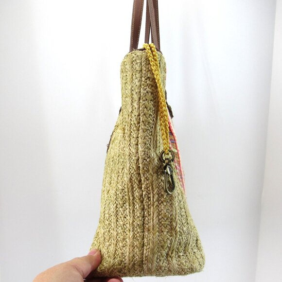 Sakroots Meadow Medium Beige and Multicolor Satchel with Embroidered Owl - Picture 6 of 11